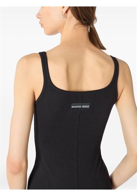 moon logo ribbed jersey short catsuit woman black MARINE SERRE | WJS029ACJER0011BK99